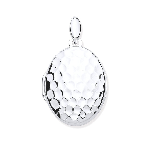 Sterling Silver Jewellery - Silver Golf Ball Print Oval Locket - by Hearts Forever Jewellers