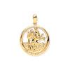 Jewellery - Y/G St Christopher Round Cut Out Protect Us Medal - by Hearts Forever Jewellers