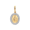 Cubic Zirconia Necklace - Y/G Miraculous Medallion CZ Pendant - by Hearts Forever Jewellers