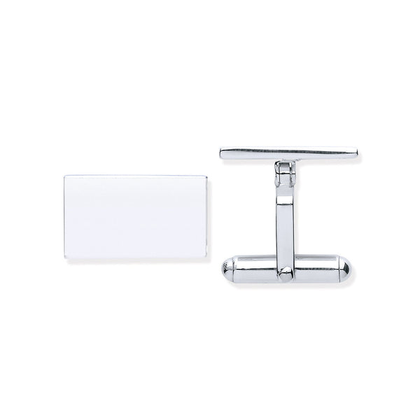 Sterling Silver Jewellery - Silver Plain Rectangle Cufflinks - by Hearts Forever Jewellers
