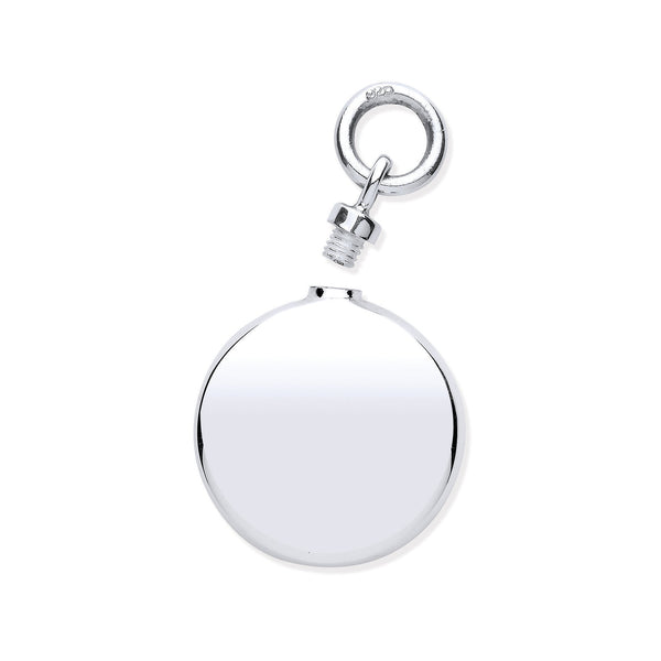 Sterling Silver Necklace - Silver Perfume/Ashes Round Holder Pendant - by Hearts Forever Jewellers