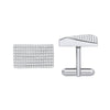 Sterling Silver Cubic Zirconia Jewellery - Silver CZ Rectangle Raised Slope Cufflinks - by Hearts Forever Jewellers