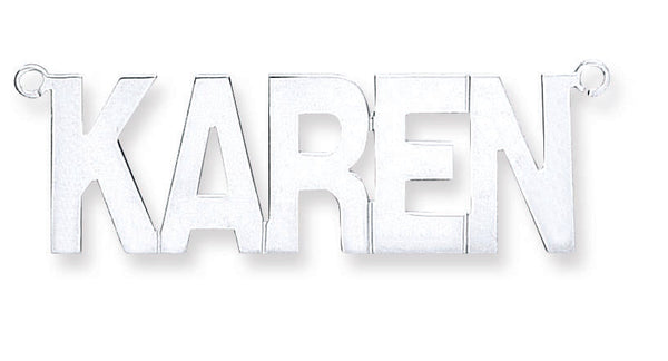 Sterling Silver Necklace - Silver Large Block Style Nameplate with 16"/18"/20" chain - by Hearts Forever Jewellers