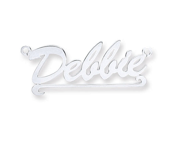 Sterling Silver Necklace - Silver Script Scroll Nameplate with 16"/18"/20" chain - by Hearts Forever Jewellers