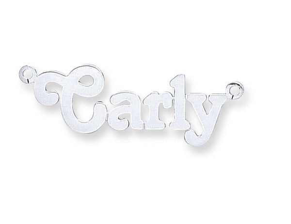 Sterling Silver Necklace - Silver Medium Terra Nameplate with 16"/18"/20" chain - by Hearts Forever Jewellers