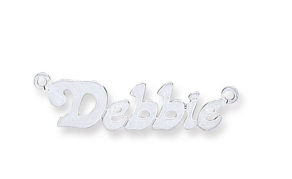 Sterling Silver Necklace - Silver Small Lazybones Nameplate with 16"/18"/20" chain - by Hearts Forever Jewellers