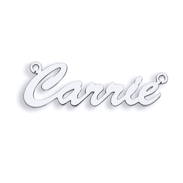 Sterling Silver Necklace - Silver Medium Script Nameplate with 16"/18"/20" chain - by Hearts Forever Jewellers