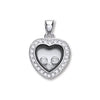 Sterling Silver Cubic Zirconia Necklace - Silver Floating Cz Heart Pendant - by Hearts Forever Jewellers