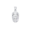 Sterling Silver Cubic Zirconia Necklace - Silver Cz Skull Bones Pendant - by Hearts Forever Jewellers