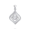 Sterling Silver Cubic Zirconia Ring - Silver Cz Pendant with Hanging Shimering Clear Cz - by Hearts Forever Jewellers