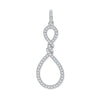 Sterling Silver Cubic Zirconia Necklace - Silver Teardrop Twist Cz Pendant - by Hearts Forever Jewellers
