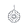 Sterling Silver Cubic Zirconia Necklace - Silver Circle with Burst Lines Cz Pendant - by Hearts Forever Jewellers