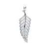 Sterling Silver Cubic Zirconia Necklace - Silver Cz Leaf Drop Pendant - by Hearts Forever Jewellers
