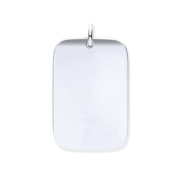 Sterling Silver Necklace - Silver Solid Dog Tag Pendant - by Hearts Forever Jewellers