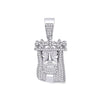 Sterling Silver Cubic Zirconia Necklace - Silver CZ Pendant Jesus with Crown - by Hearts Forever Jewellers