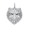 Sterling Silver Cubic Zirconia Necklace - Silver CZ Tiger Head Black CZ Eyes Pendant - by Hearts Forever Jewellers