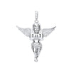 Sterling Silver Cubic Zirconia Necklace - Silver CZ Angel Pendant - by Hearts Forever Jewellers