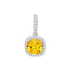 Sterling Silver Cubic Zirconia Necklace - Silver Yellow CZ Drop Pendant - by Hearts Forever Jewellers