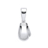 Sterling Silver Necklace - Silver Plain Boxing Glove Drop Pendant - by Hearts Forever Jewellers