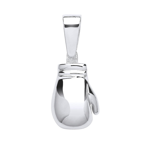 Sterling Silver Necklace - Silver Plain Large Boxing Glove Pendant - by Hearts Forever Jewellers