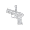 Sterling Silver Cubic Zirconia Necklace - Silver Cz Pistol Pendant - by Hearts Forever Jewellers