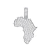 Sterling Silver Cubic Zirconia Necklace - Silver Cz Africa Map Pendant - by Hearts Forever Jewellers