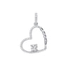 Sterling Silver Cubic Zirconia Necklace - Silver Single CZ Heart Drop Pendant - by Hearts Forever Jewellers