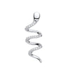 Sterling Silver Cubic Zirconia Necklace - Silver Snake CZ Drop Pendant - by Hearts Forever Jewellers