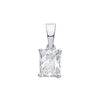 Sterling Silver Cubic Zirconia, Emerald Necklace - Silver CLEAR CZ Emerald Cut Pendant - by Hearts Forever Jewellers