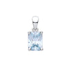 Sterling Silver Cubic Zirconia, Emerald Necklace - Silver BLUE CZ Emerald Cut Pendant - by Hearts Forever Jewellers