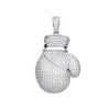 Sterling Silver Cubic Zirconia Necklace - Silver CZ Big Boxing Glove Pendant - by Hearts Forever Jewellers