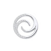 Sterling Silver Cubic Zirconia Necklace - Silver Swirl CZ Pendant - by Hearts Forever Jewellers