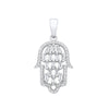 Sterling Silver Cubic Zirconia Necklace - Silver Hamsa CZ Pendant - by Hearts Forever Jewellers