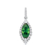 Sterling Silver Cubic Zirconia Necklace - Silver Green Marquise CZ Drop Pendant - by Hearts Forever Jewellers
