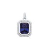 Sterling Silver Cubic Zirconia Necklace - Silver Blue Octagon CZ Pendant - by Hearts Forever Jewellers
