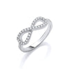 Sterling Silver Cubic Zirconia Ring - Silver Cz Infinity Symbol Ring - by Hearts Forever Jewellers