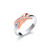 Sterling Silver Cubic Zirconia Ring - Silver RG Coated Kiss Cz Ring - by Hearts Forever Jewellers