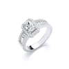 Sterling Silver Cubic Zirconia, Emerald Ring - Silver Half ET, Emerald Centre CZ Ring - by Hearts Forever Jewellers