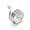 Sterling Silver Cubic Zirconia Ring - Silver Snake CZ Ring - by Hearts Forever Jewellers