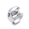 Sterling Silver Cubic Zirconia Ring - Silver CZ Frill Ring - by Hearts Forever Jewellers