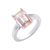 Sterling Silver Ring - Silver Synthetic Morganite Ring - by Hearts Forever Jewellers