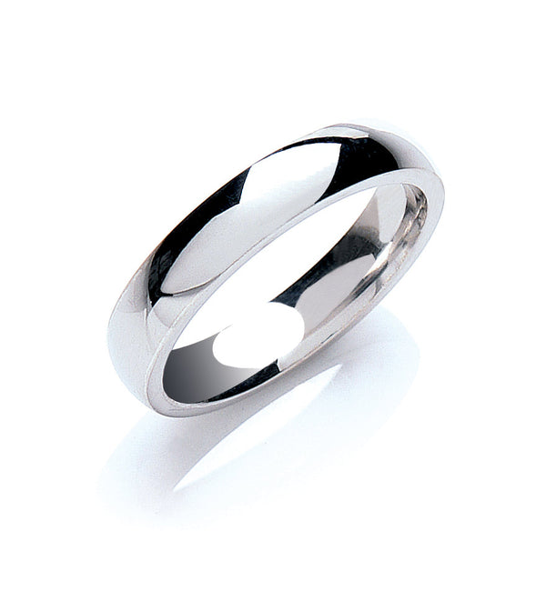Sterling Silver Jewellery - Silver 4mm Court Shape Plain Band - by Hearts Forever Jewellers