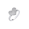Sterling Silver Cubic Zirconia Ring - Silver CZ Heart Ring - by Hearts Forever Jewellers