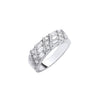 Sterling Silver Cubic Zirconia Ring - Silver Baguette & Round CZs Half ET Ring - by Hearts Forever Jewellers