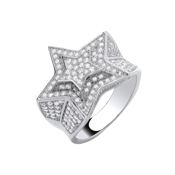 Sterling Silver Ring - Silver 3D Star Ring - by Hearts Forever Jewellers