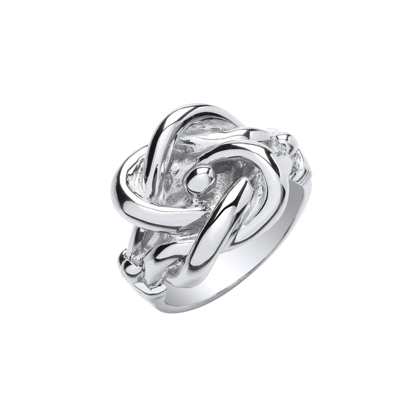 Sterling Silver Ring - Silver Large Knot Ring - by Hearts Forever Jewellers
