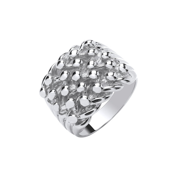 Sterling Silver Ring - Silver 5 Row Keeper, Woven Back Ring - by Hearts Forever Jewellers
