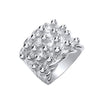 Sterling Silver Ring - Silver 4 Row Keeper, Woven Back Large Ring - by Hearts Forever Jewellers