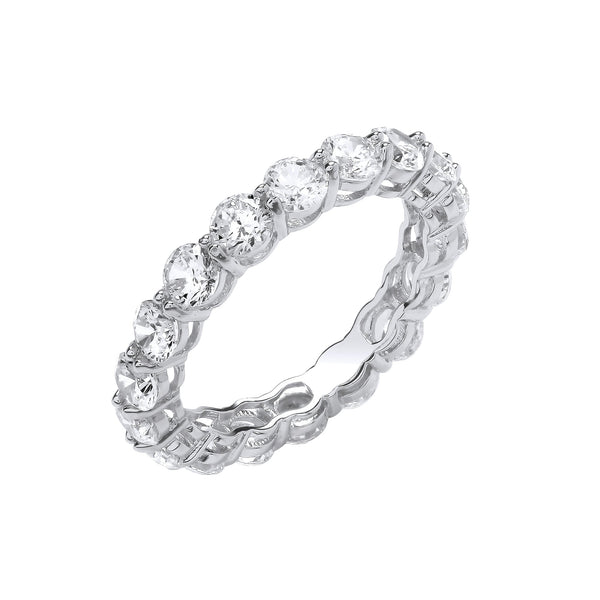 Sterling Silver Cubic Zirconia Ring - Silver Full ET CZ Ring - by Hearts Forever Jewellers