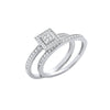 Sterling Silver Cubic Zirconia Ring - Silver Bridal Set Round CZs Half ET Rings - by Hearts Forever Jewellers